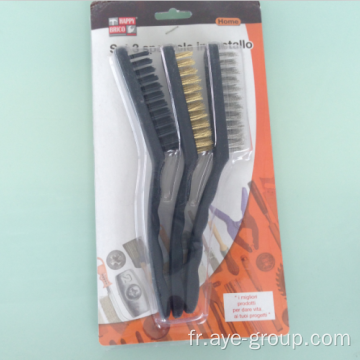 Brosses de fil avec la brosse en laiton en acier de nylon de 3pcs